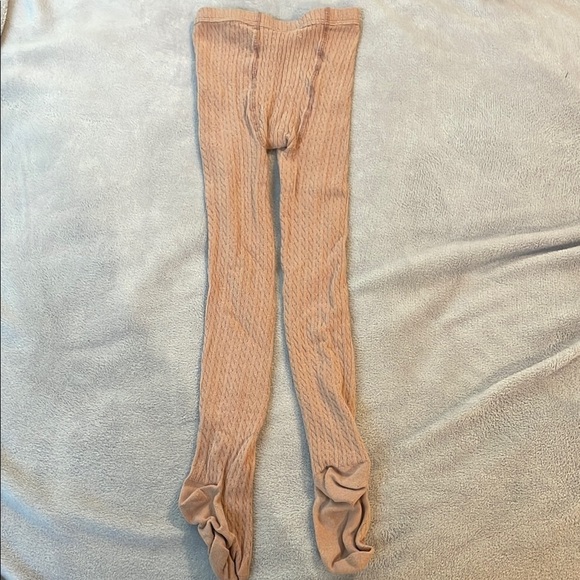 Cozy Pink Cable Knit Tights Size 6-8 - Picture 3 of 4